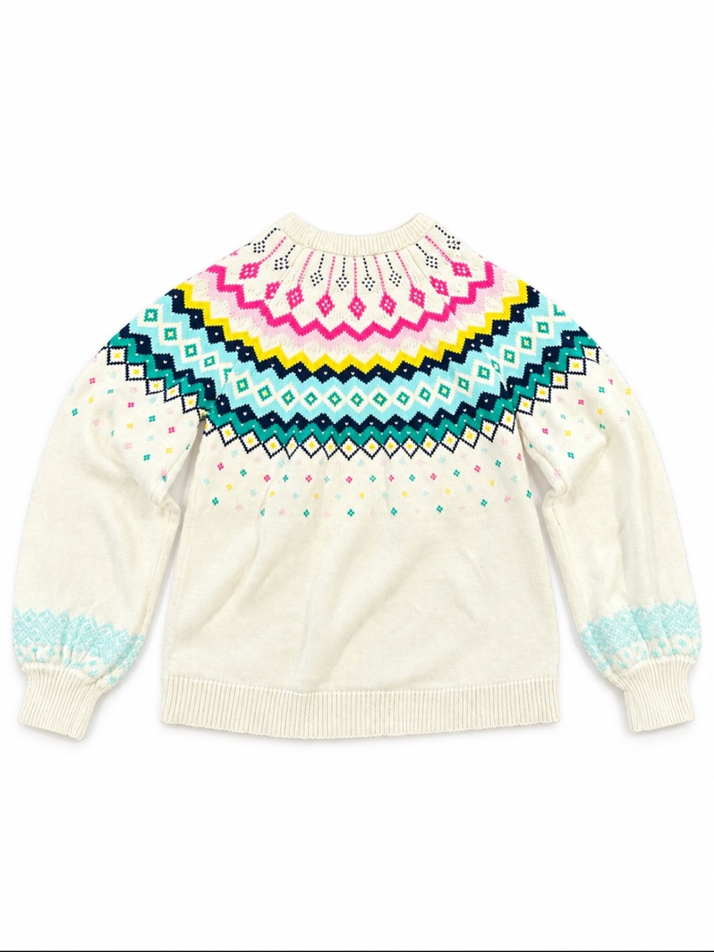 crown & ivy Fair Isle Sweater Size PL Cozy Fun Preppy Sweater